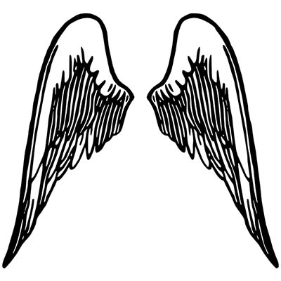 Angel Black Wings Design Water Transfer Temporary Tattoo(fake Tattoo) Stickers NO.10863